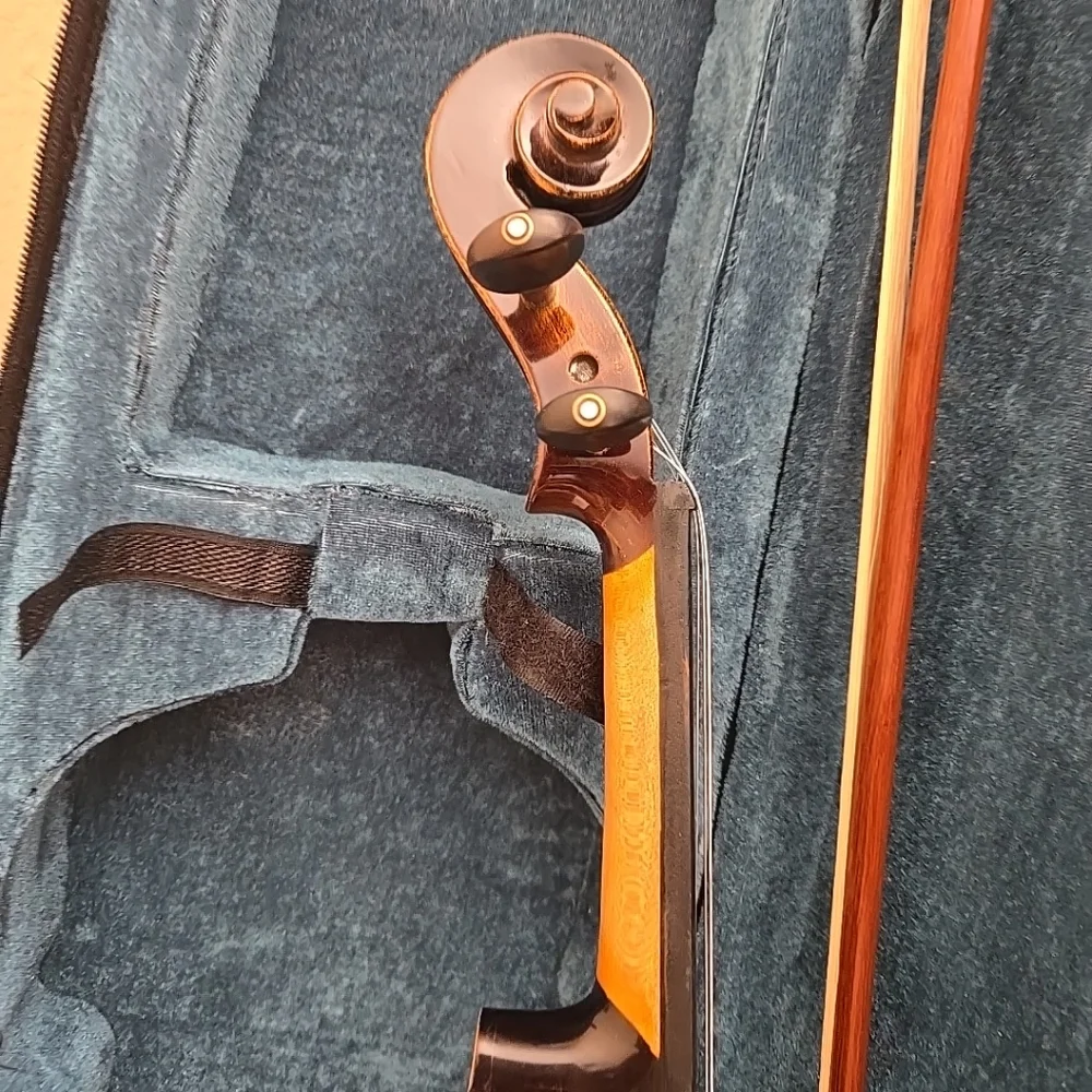 4/4 Violin Antique Style With Extra Strings Bow Case Rosin - Picture 9 of 11